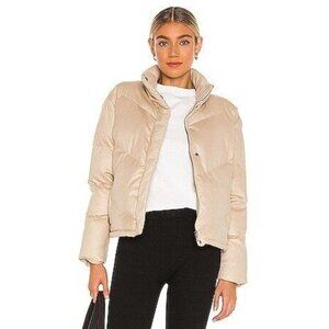 BB Dakota Steve Madden Answer My Layer Crop Boxy Puffer Jacket Bone M RA10052